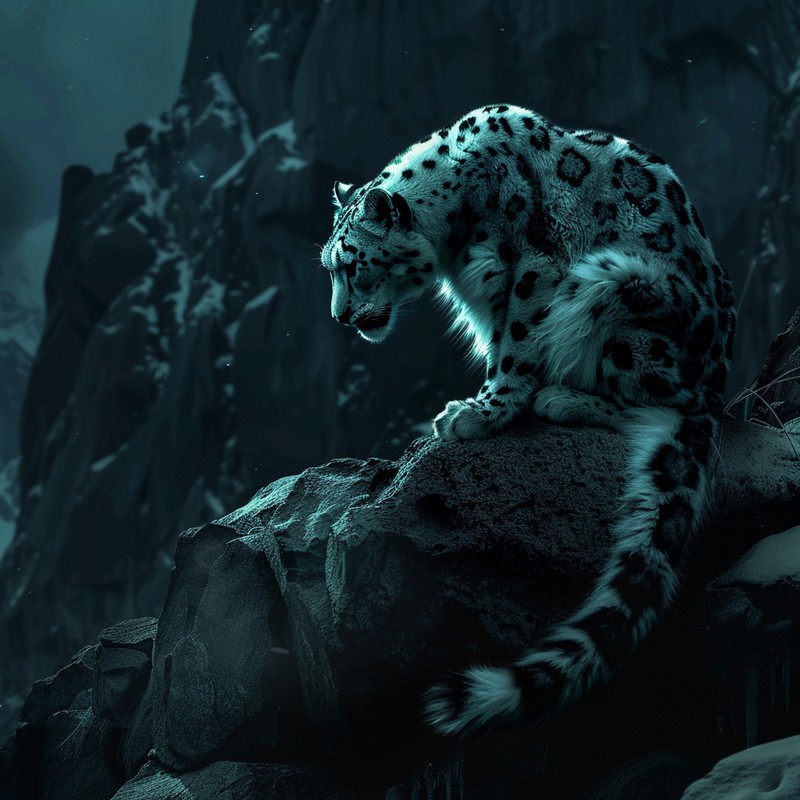 Ein Leopard sitzt auf einem Felsen