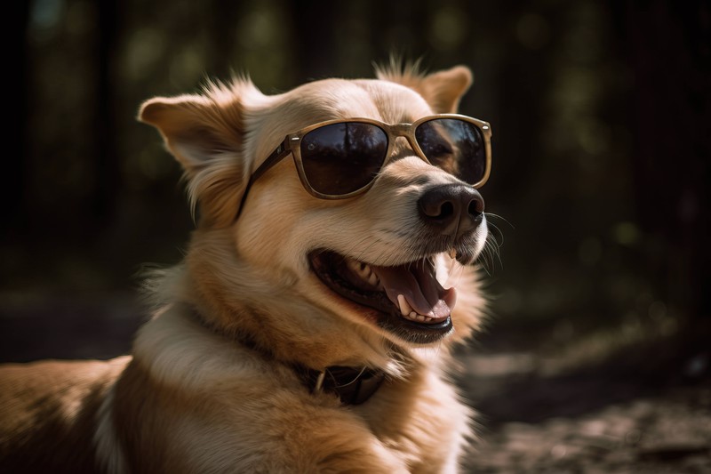Ein Hund liegt in der Sonne