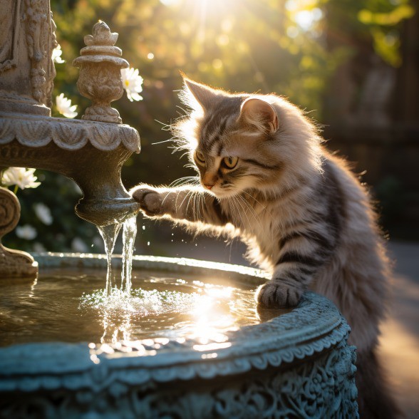 Das Trinken von verunreinigtem Wasser stellt eine weitere mögliche Ursache für Durchfall bei Katzen dar.