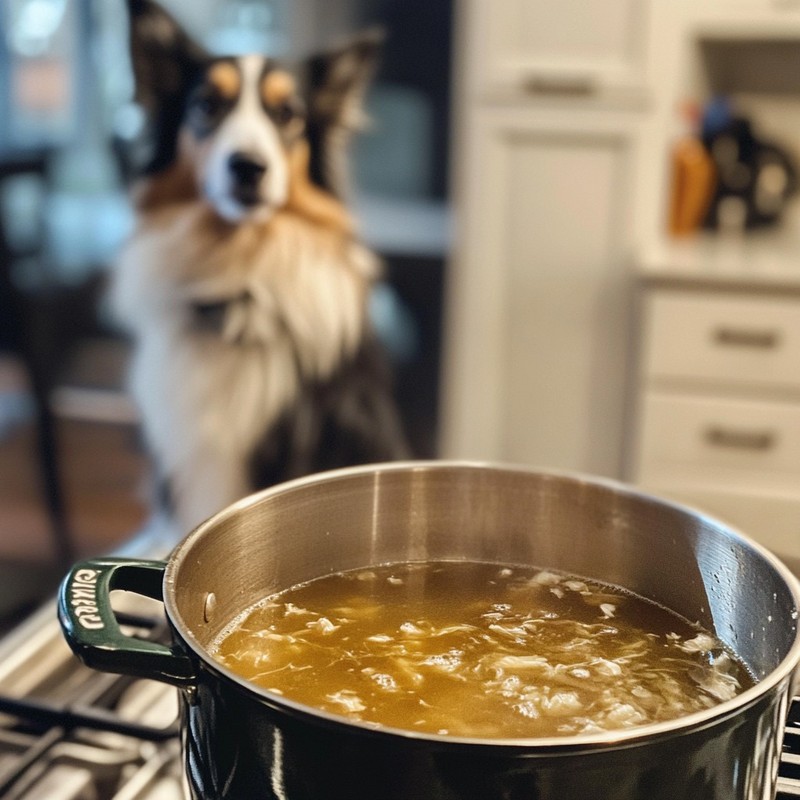 Knochenbrühe versorgt deinen Hund mit vielen wichtigen Aminosäuren.