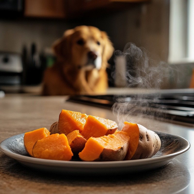 Süßkartoffeln eignen sich auch für übergewichtige Hunde.
