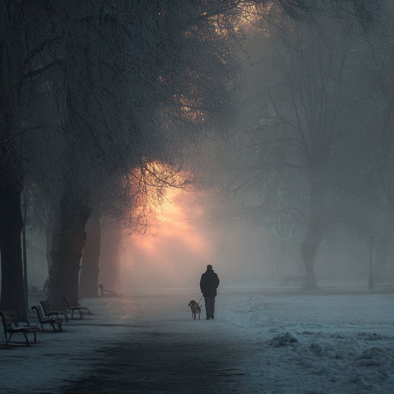 Ein langer Morgenspaziergang hilft deinem Hund durch den Silvestertag.