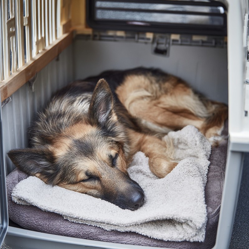 Hunde schlafen gerne in Höhlen, besonders an Silvester.