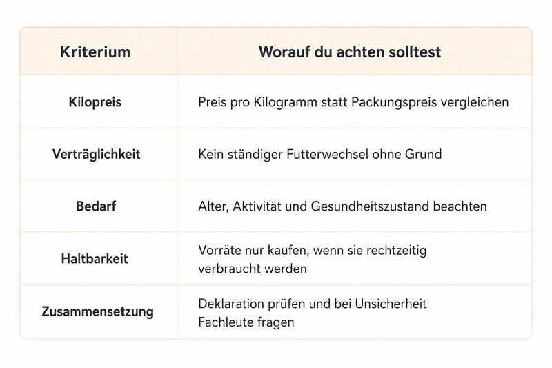 Die Hinweise beim Tierfutter sind relevant.